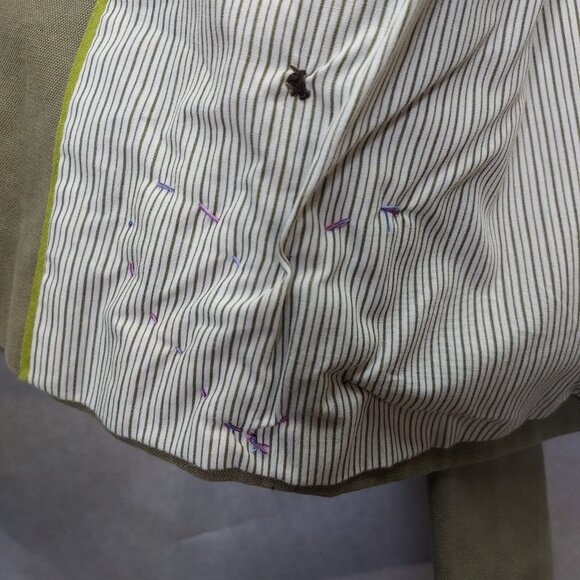 Topshop Jacket Women US 10 M Double Breasted Olive Green Lined Military Buttons - Picture 9 of 14